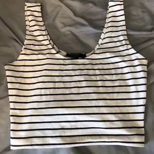 White Stripe Crop Top